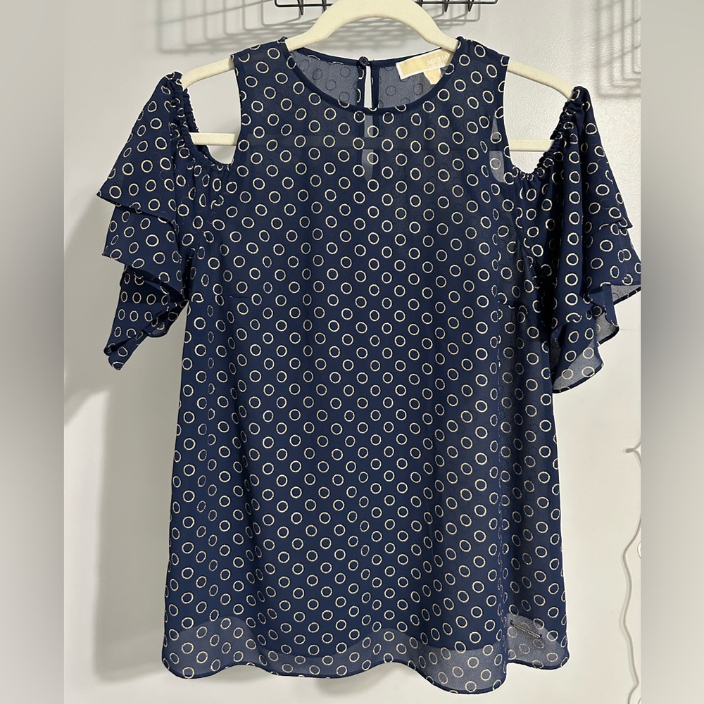 Michael, Michael Kors. Sheer navy top. Small.